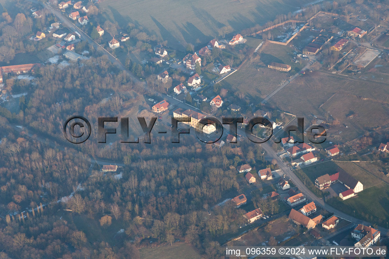 Preuschdorf dans le département Bas Rhin, France vue d'en haut