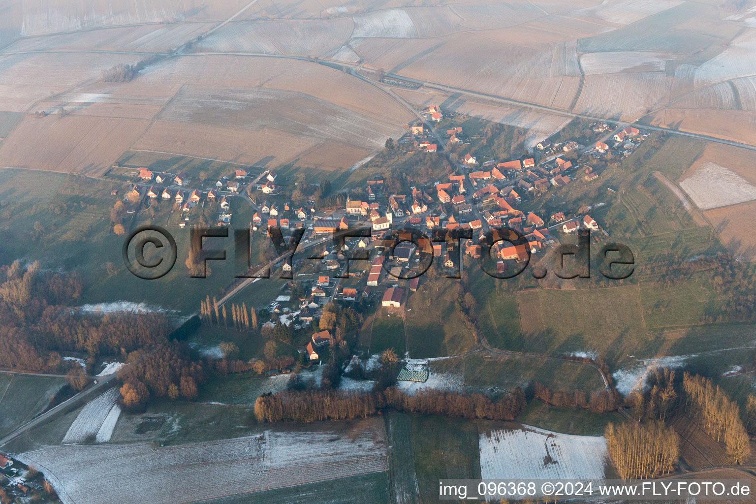 Vue oblique de Retschwiller dans le département Bas Rhin, France