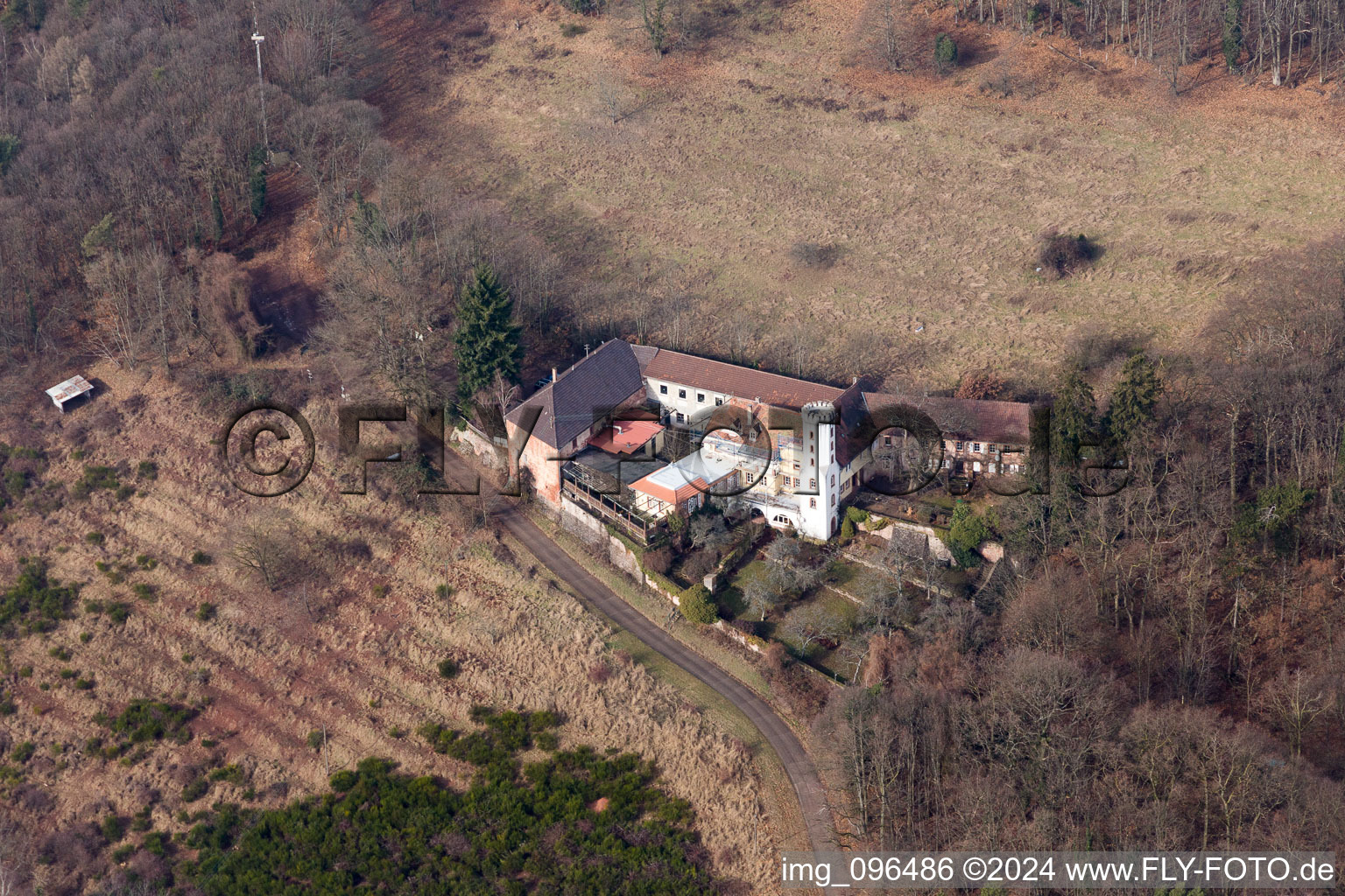 Leinsweiler dans le département Rhénanie-Palatinat, Allemagne depuis l'avion