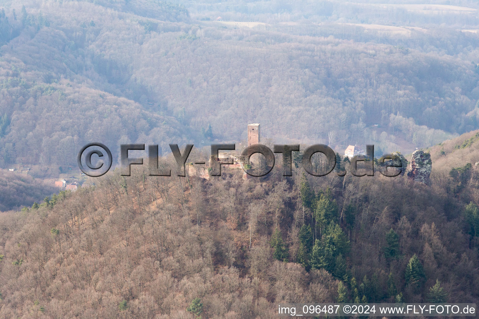 Vue d'oiseau de Leinsweiler dans le département Rhénanie-Palatinat, Allemagne