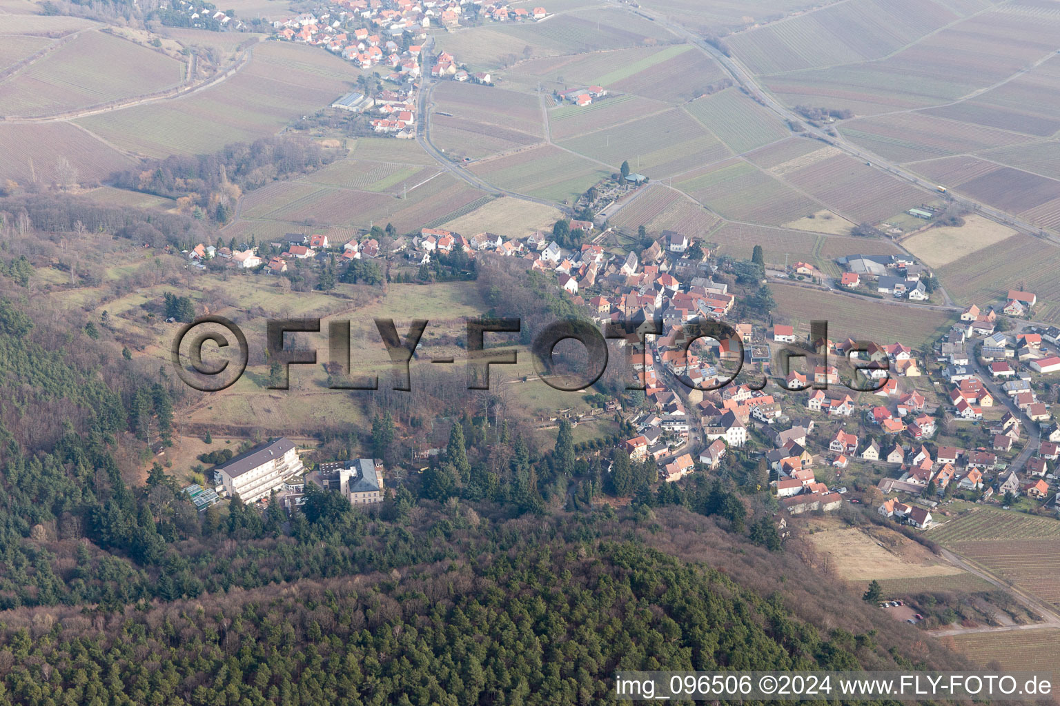 Vue aérienne de Gleisweiler dans le département Rhénanie-Palatinat, Allemagne