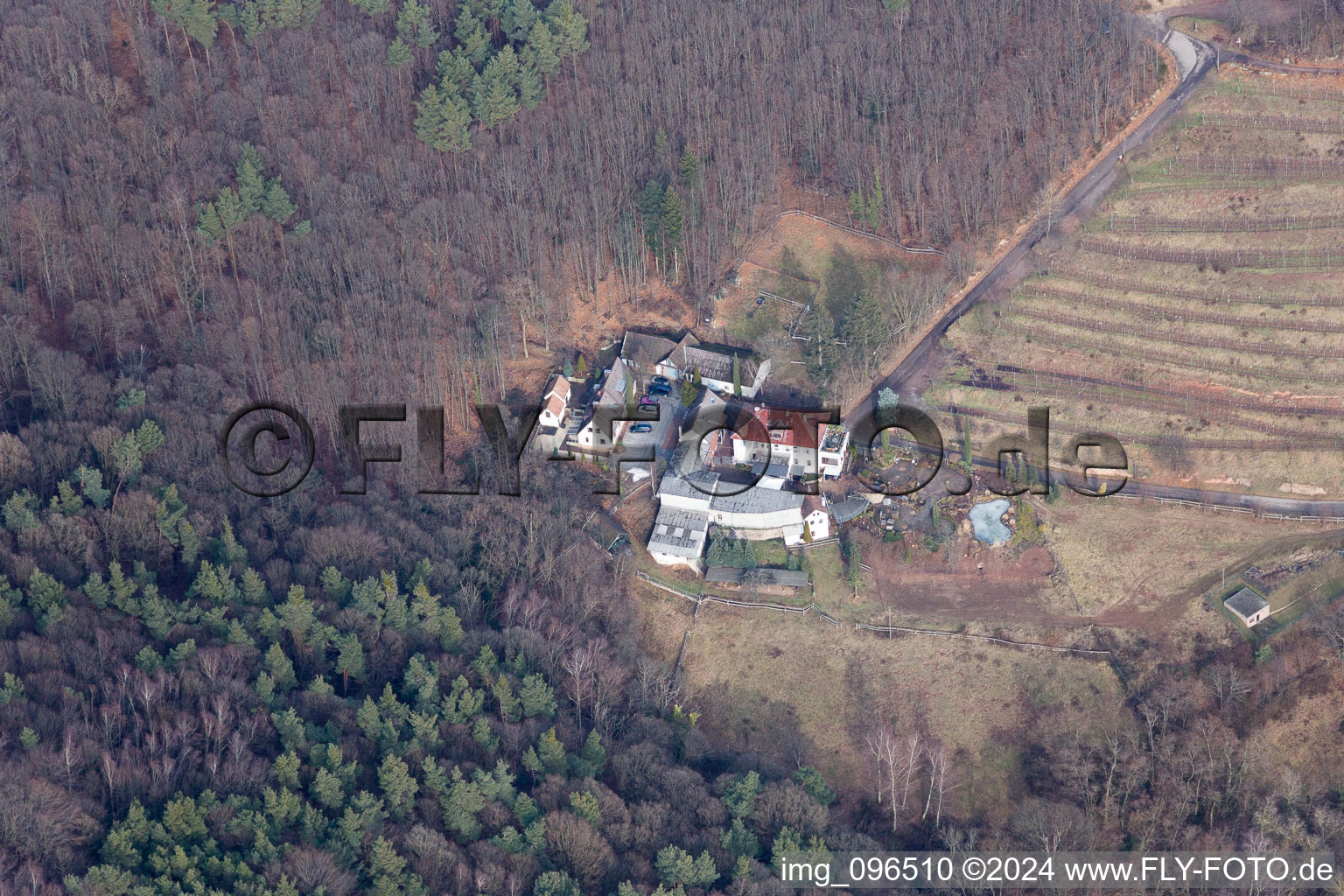 Vue oblique de Gleisweiler dans le département Rhénanie-Palatinat, Allemagne