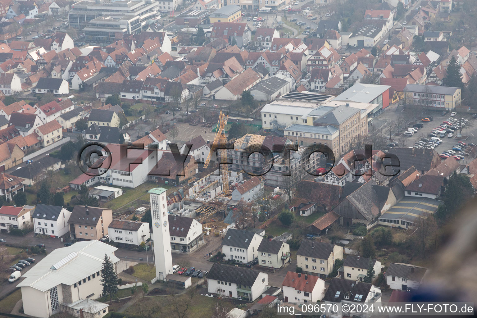 Vue d'oiseau de Kandel dans le département Rhénanie-Palatinat, Allemagne