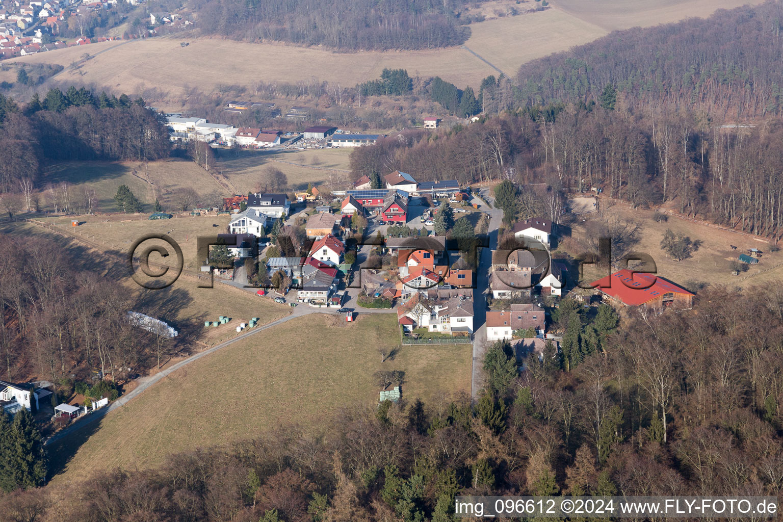 Vue aérienne de Steigerts dans le département Hesse, Allemagne