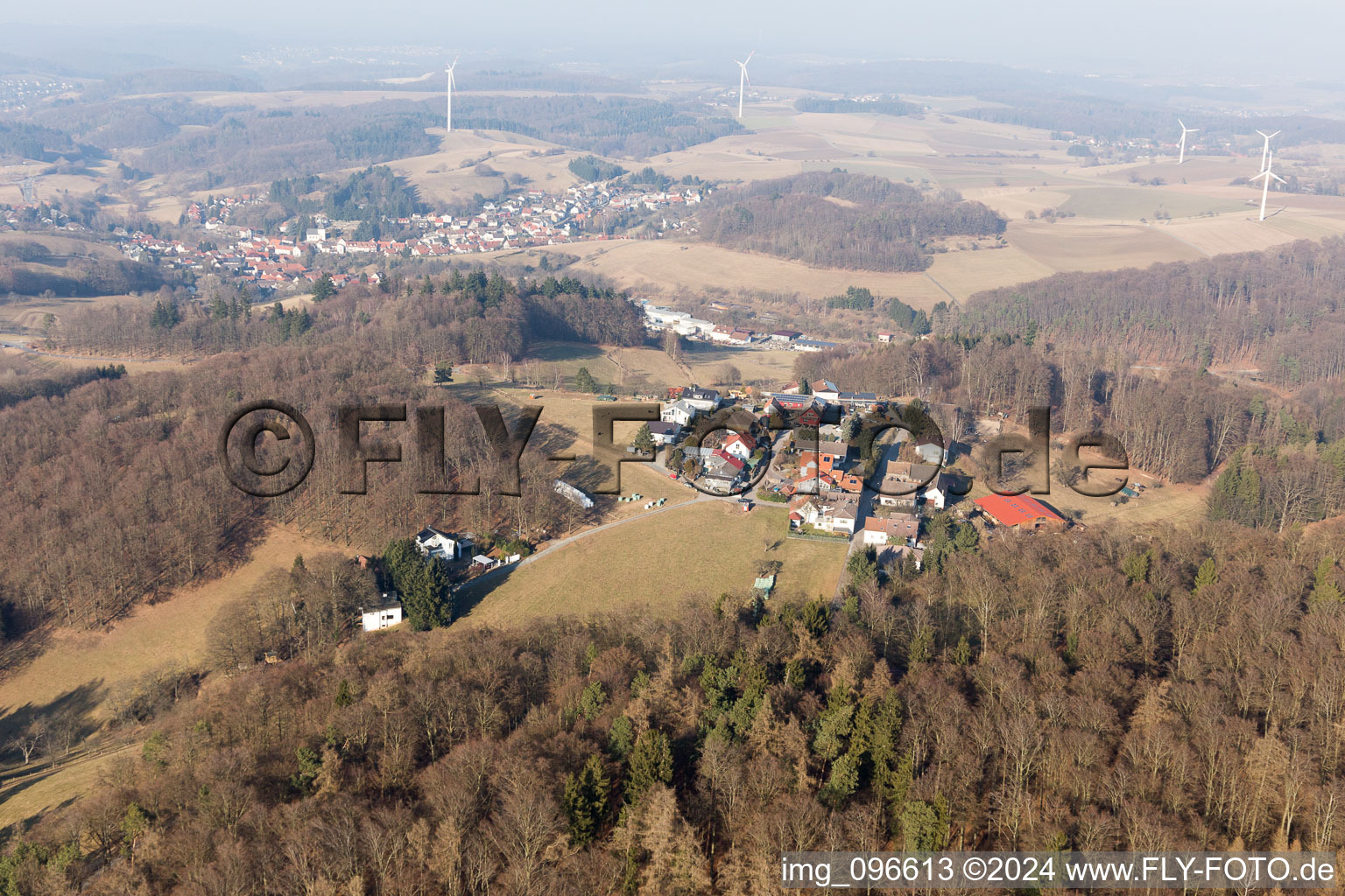 Vue aérienne de Steigerts dans le département Hesse, Allemagne