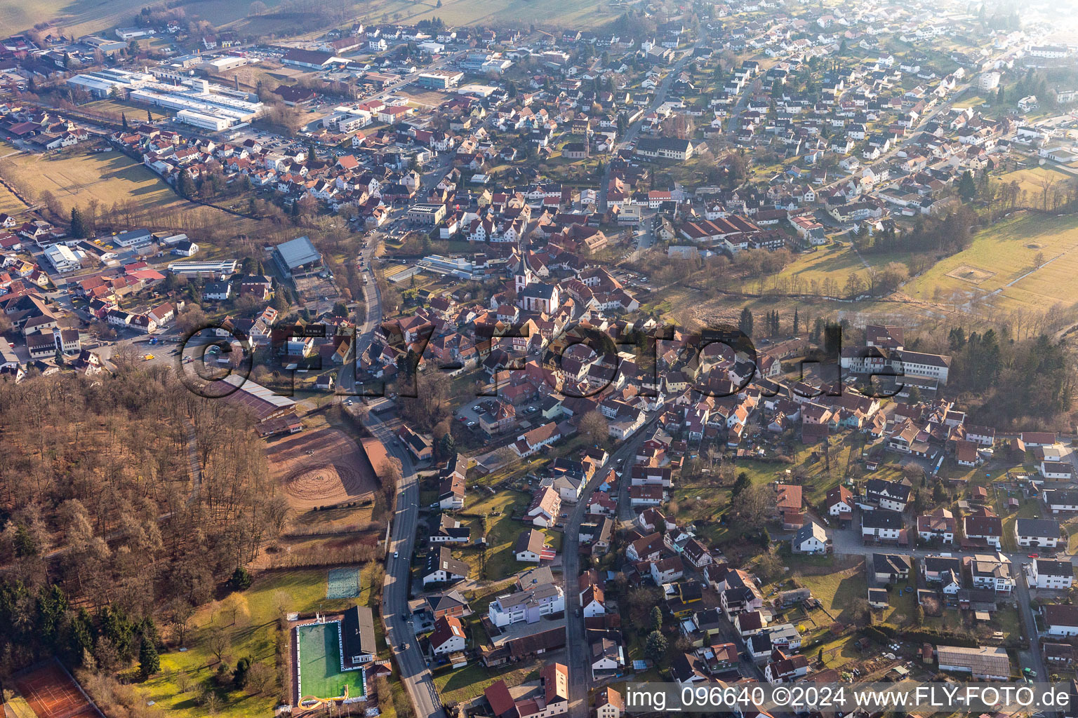 Vue aérienne de Quartier Eberbach in Reichelsheim dans le département Hesse, Allemagne