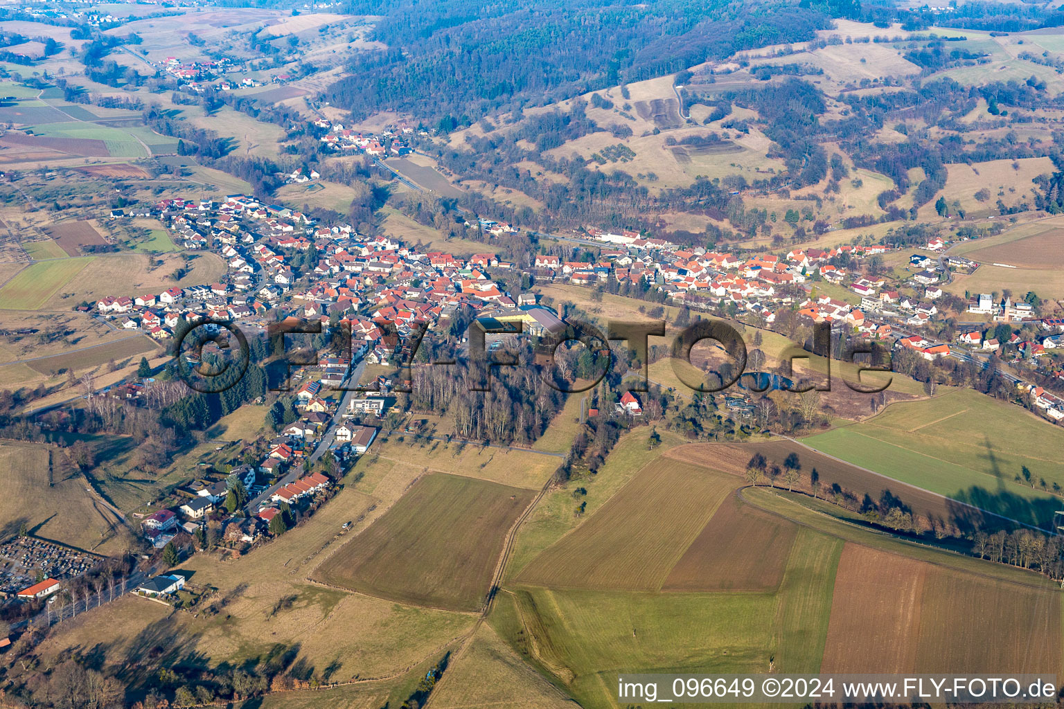 Vue aérienne de Quartier Beerfurth in Reichelsheim dans le département Hesse, Allemagne