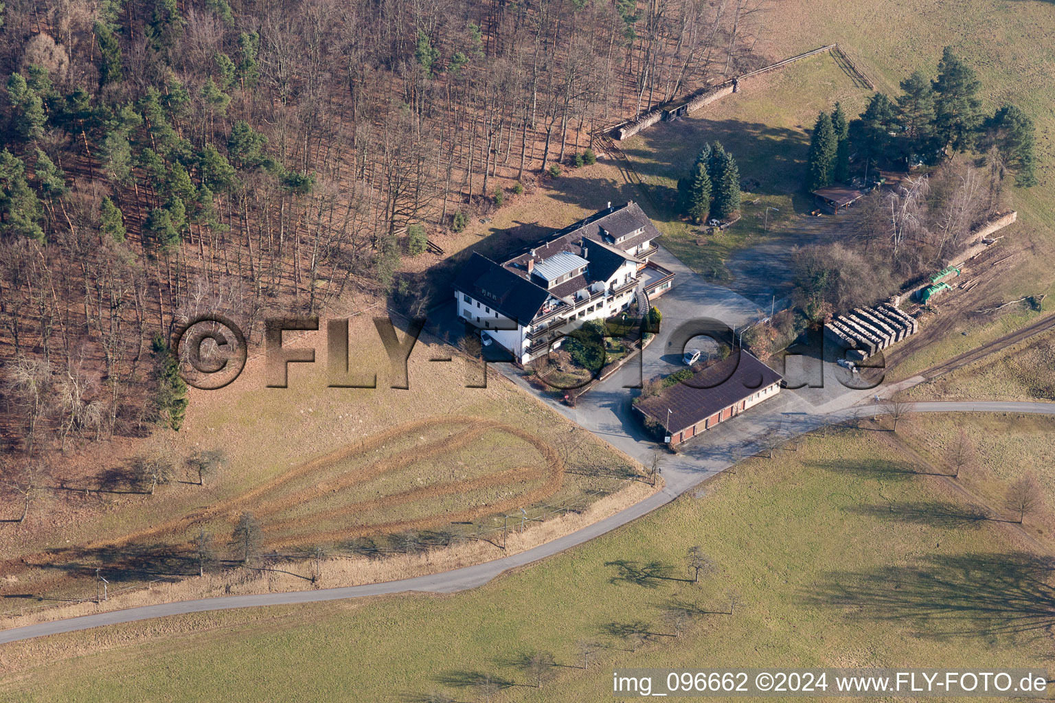 Vue oblique de Mossau-Rohrbach à Rohrbach dans le département Hesse, Allemagne