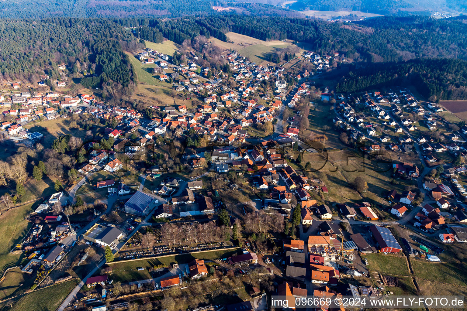 Vue oblique de Quartier Hammelbach in Grasellenbach dans le département Hesse, Allemagne