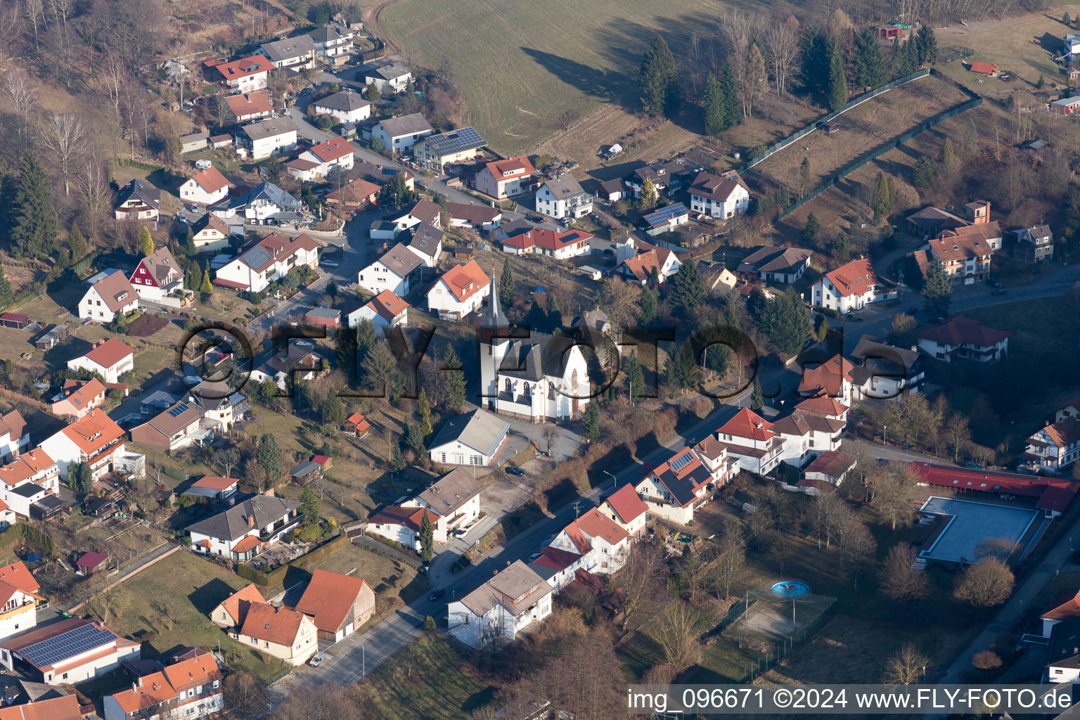 Quartier Hammelbach in Grasellenbach dans le département Hesse, Allemagne d'en haut