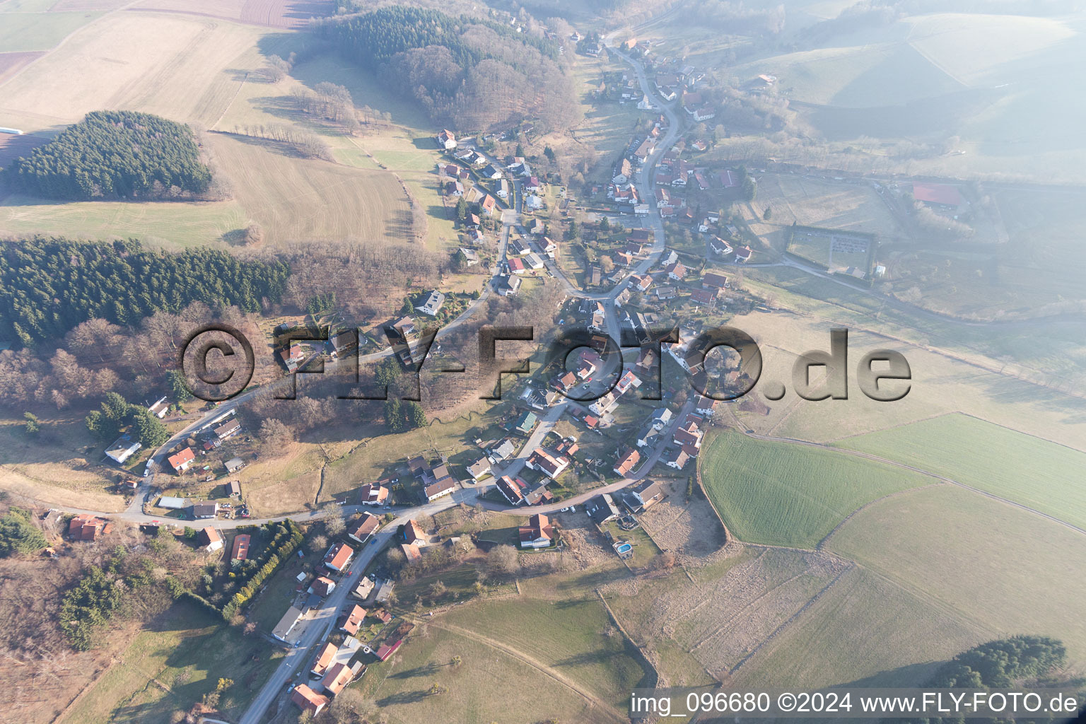 Vue aérienne de Gadern dans le département Hesse, Allemagne