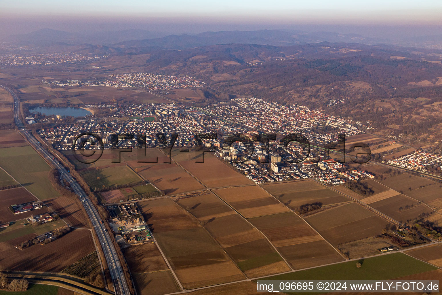 Photographie aérienne de Hemsbach dans le département Bade-Wurtemberg, Allemagne