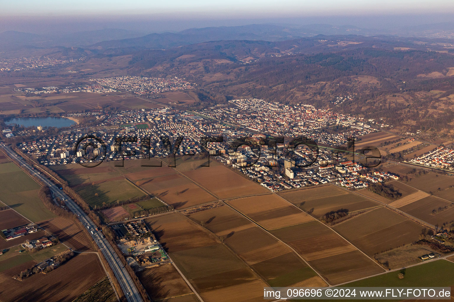 Vue oblique de Hemsbach dans le département Bade-Wurtemberg, Allemagne