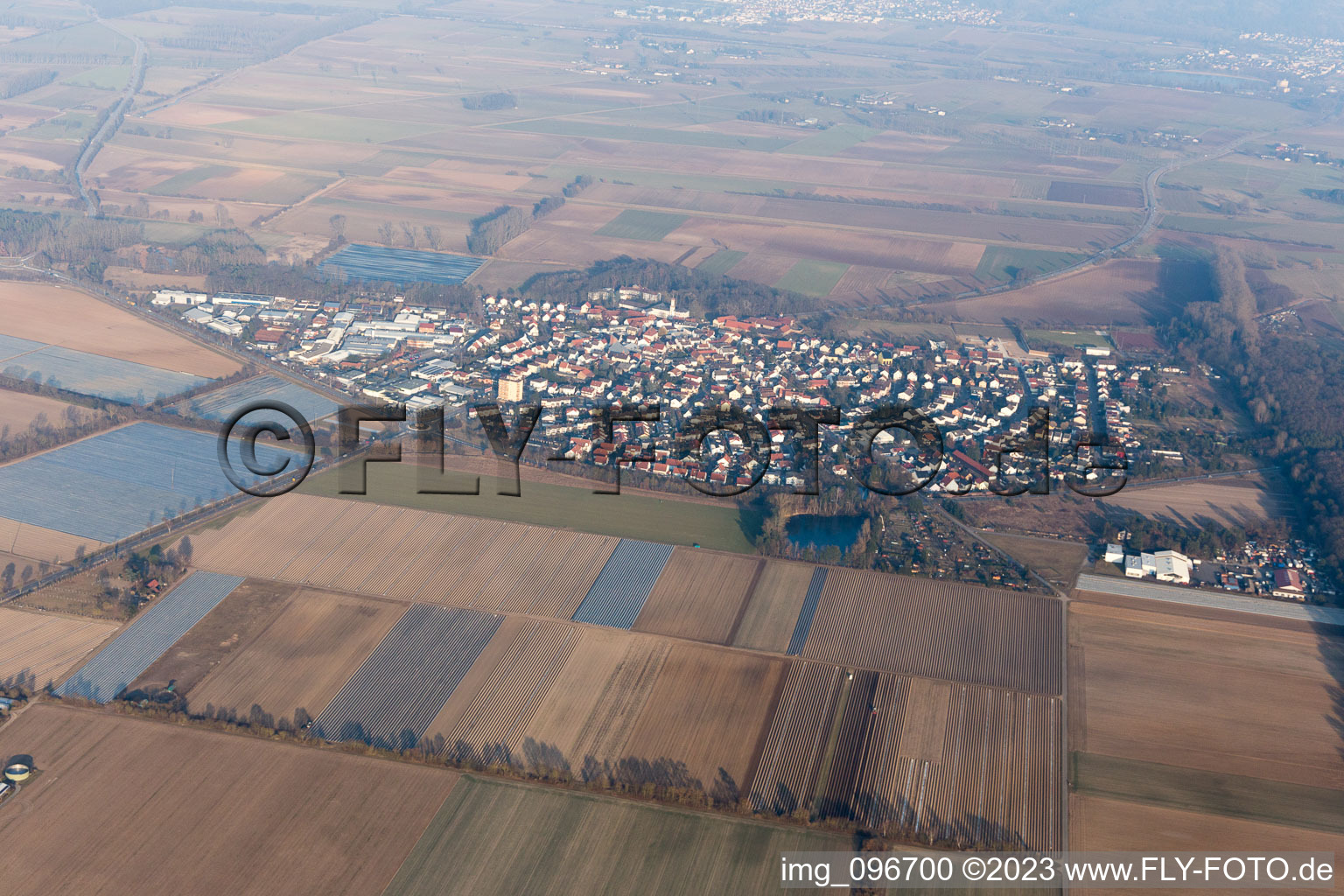 Photographie aérienne de Hüttenfeld dans le département Hesse, Allemagne