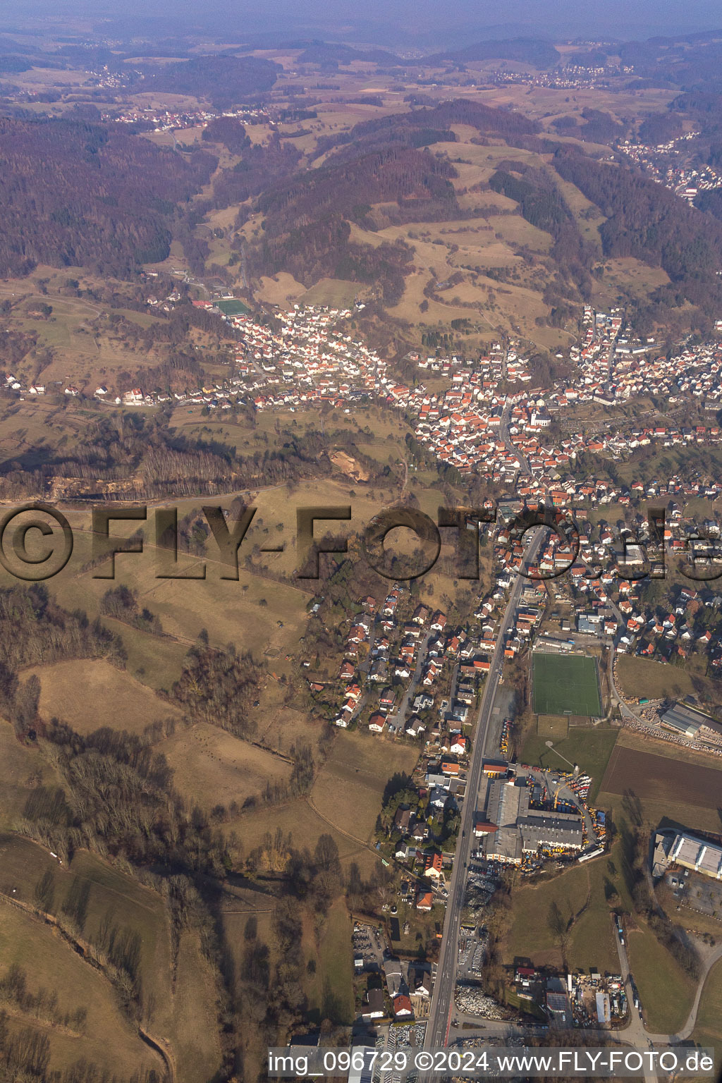 Photographie aérienne de Lautertal dans le département Hesse, Allemagne