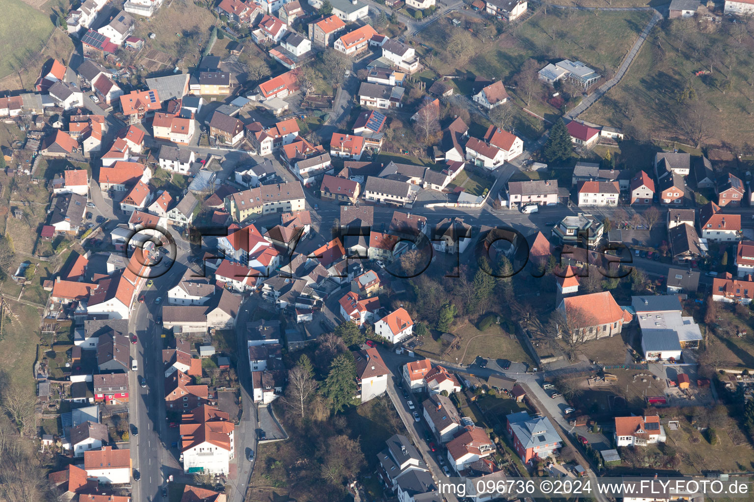 Photographie aérienne de Gadernheim dans le département Hesse, Allemagne