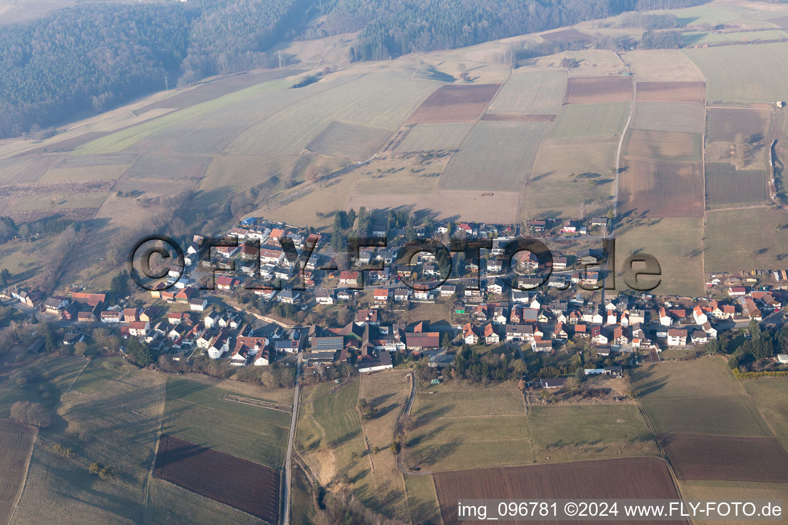 Vue aérienne de Fürstengrund dans le département Hesse, Allemagne