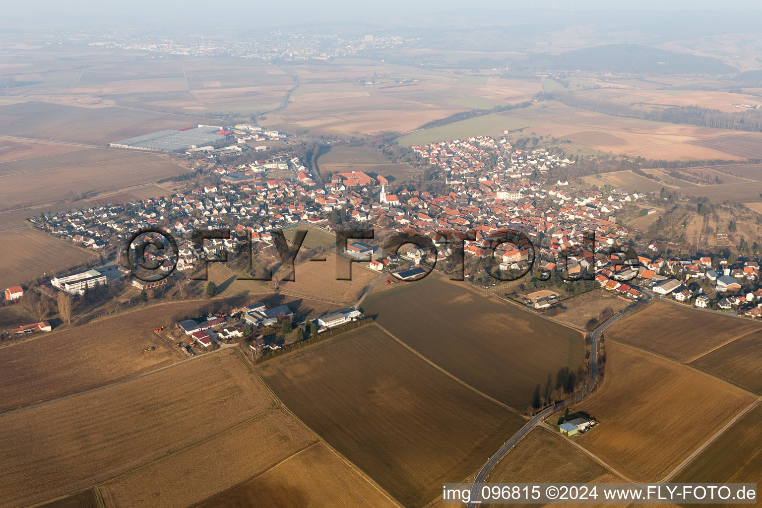 Photographie aérienne de Otzberg dans le département Hesse, Allemagne