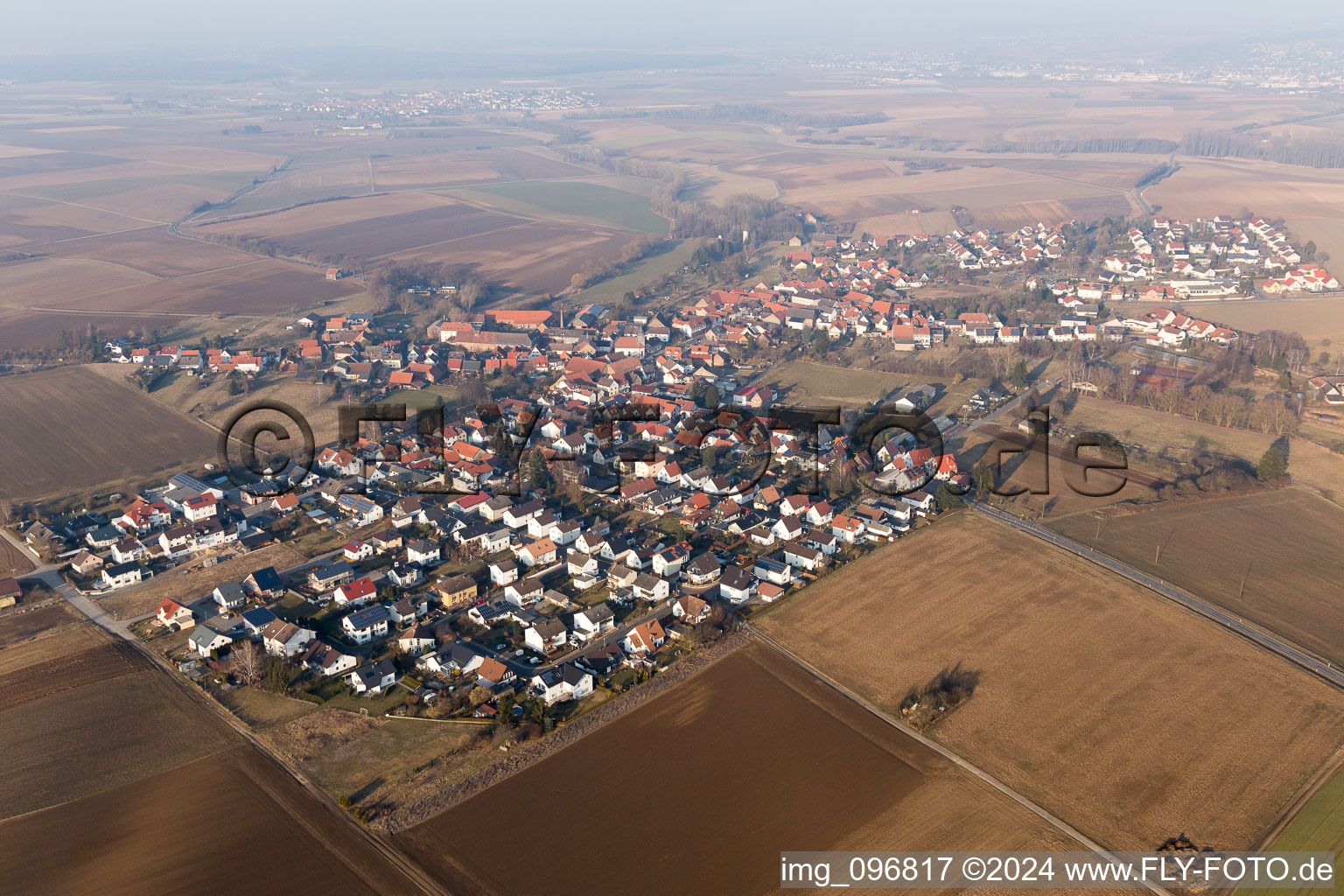 Vue aérienne de Quartier Habitzheim in Otzberg dans le département Hesse, Allemagne