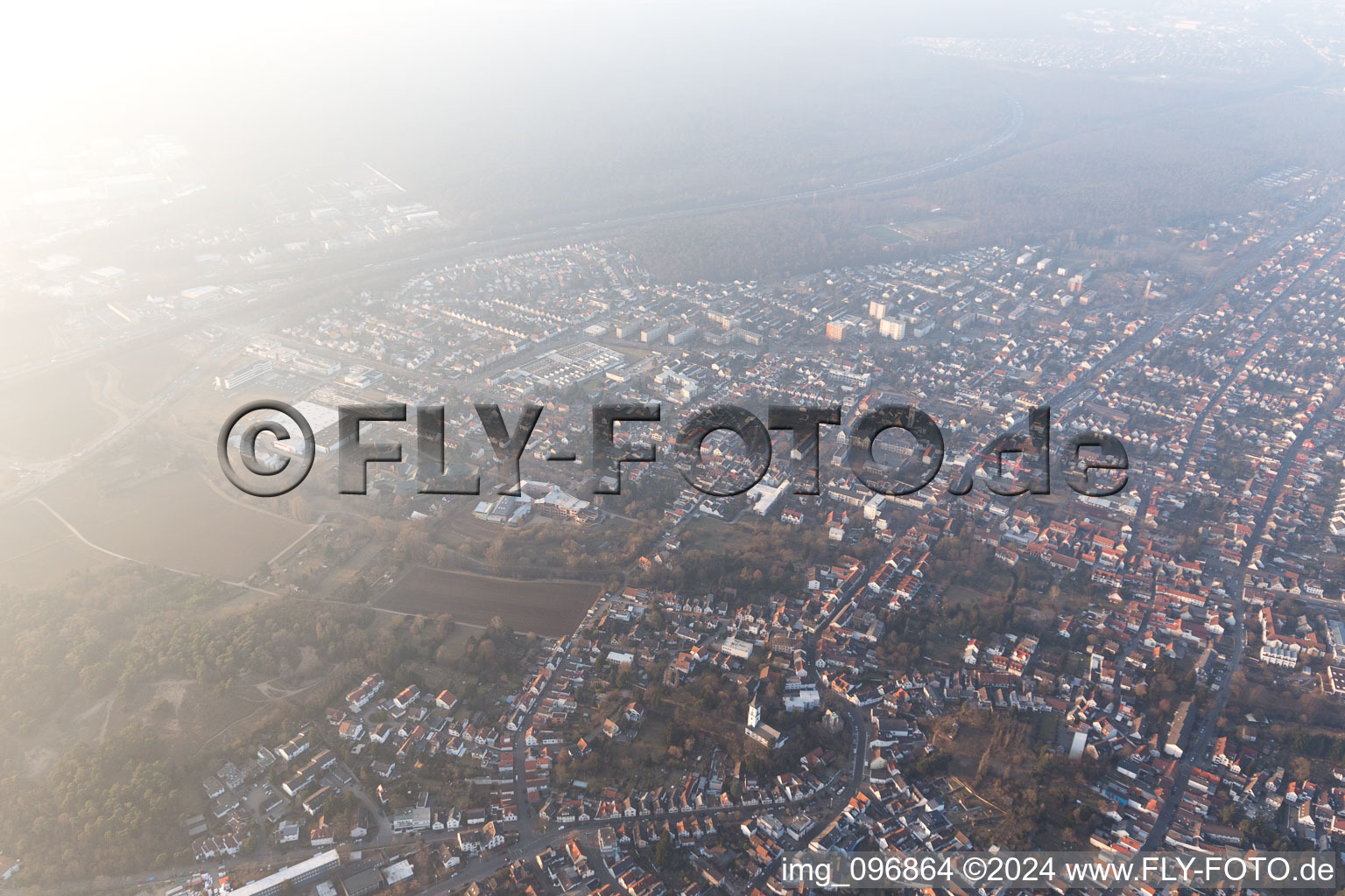 Vue aérienne de Eberstadt dans le département Hesse, Allemagne