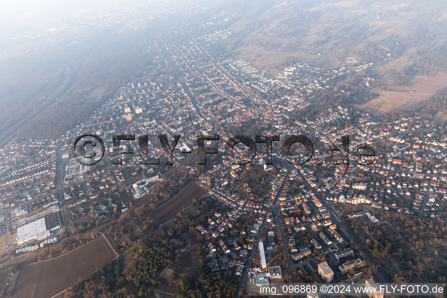 Vue oblique de Eberstadt dans le département Hesse, Allemagne