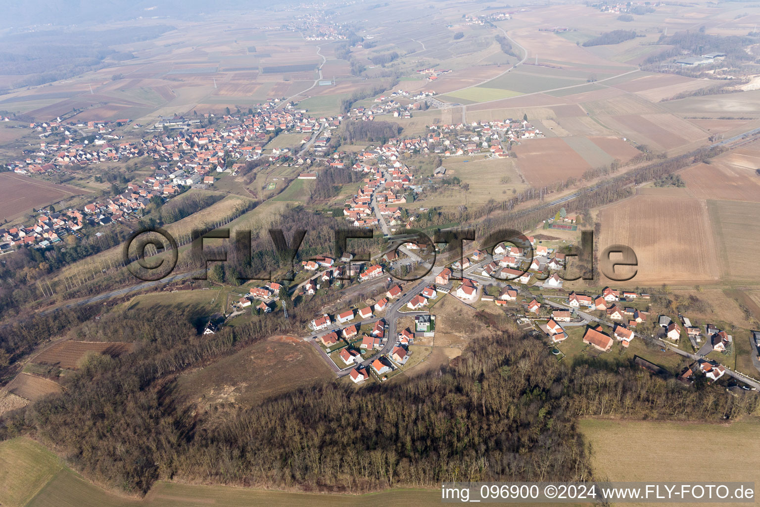 Riedseltz dans le département Bas Rhin, France d'en haut