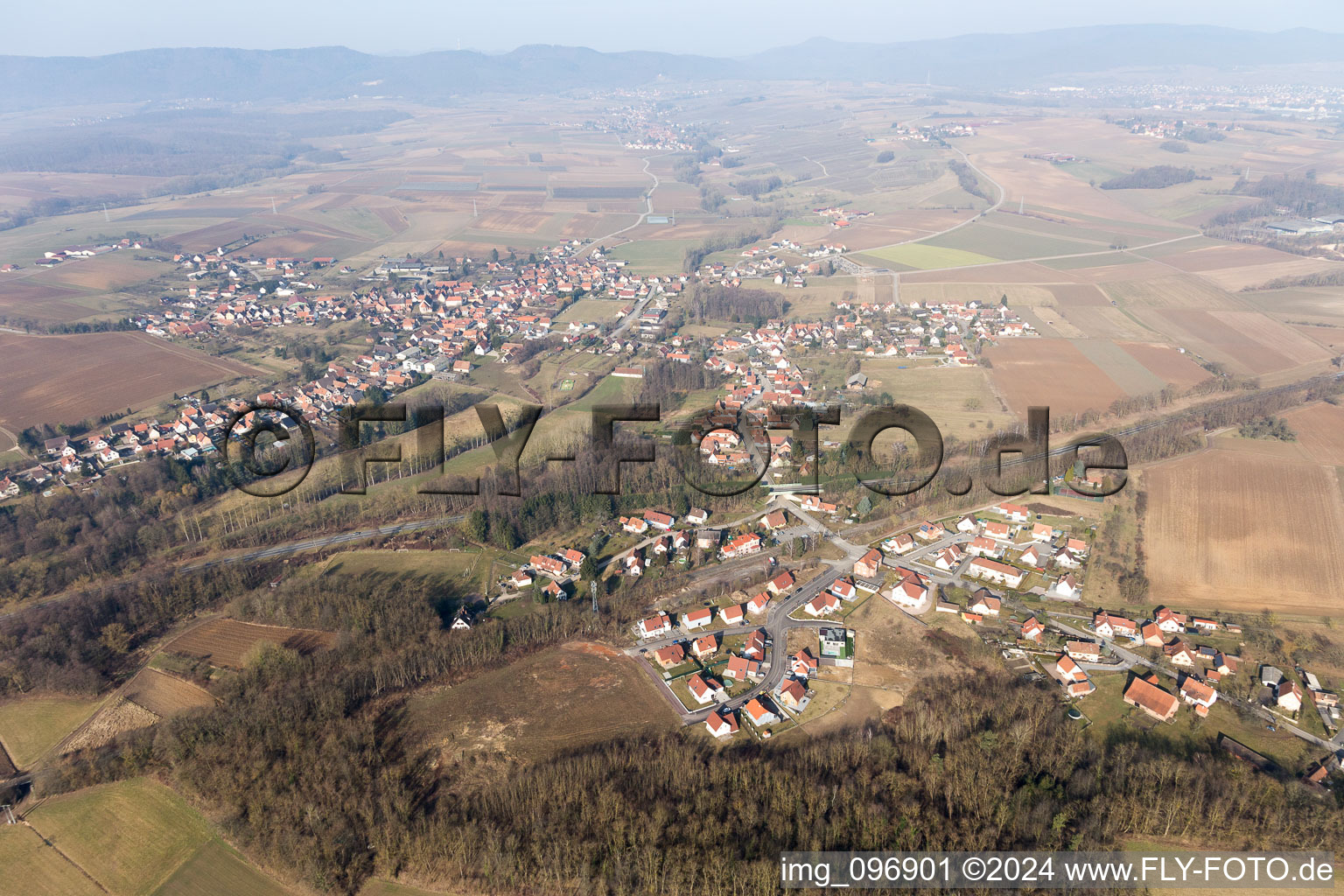 Riedseltz dans le département Bas Rhin, France hors des airs