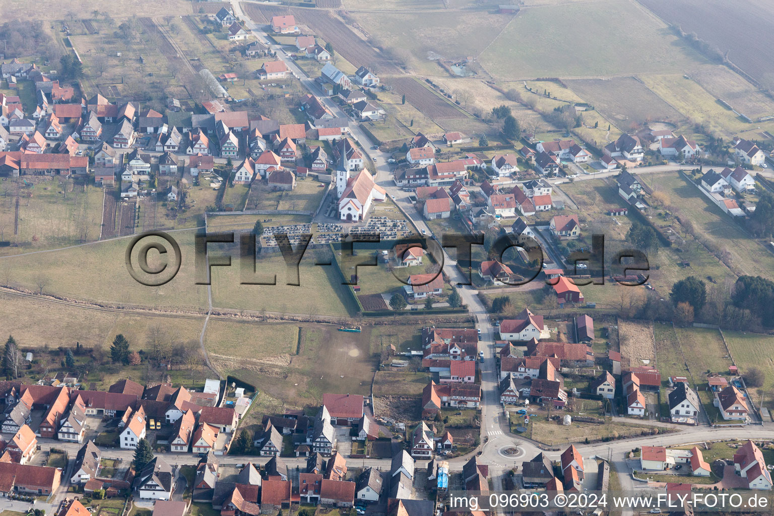 Seebach dans le département Bas Rhin, France hors des airs