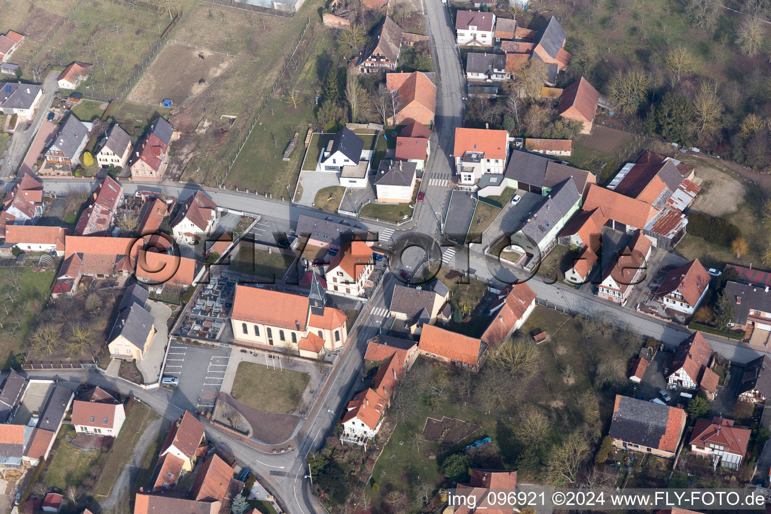 Oberlauterbach dans le département Bas Rhin, France vue d'en haut