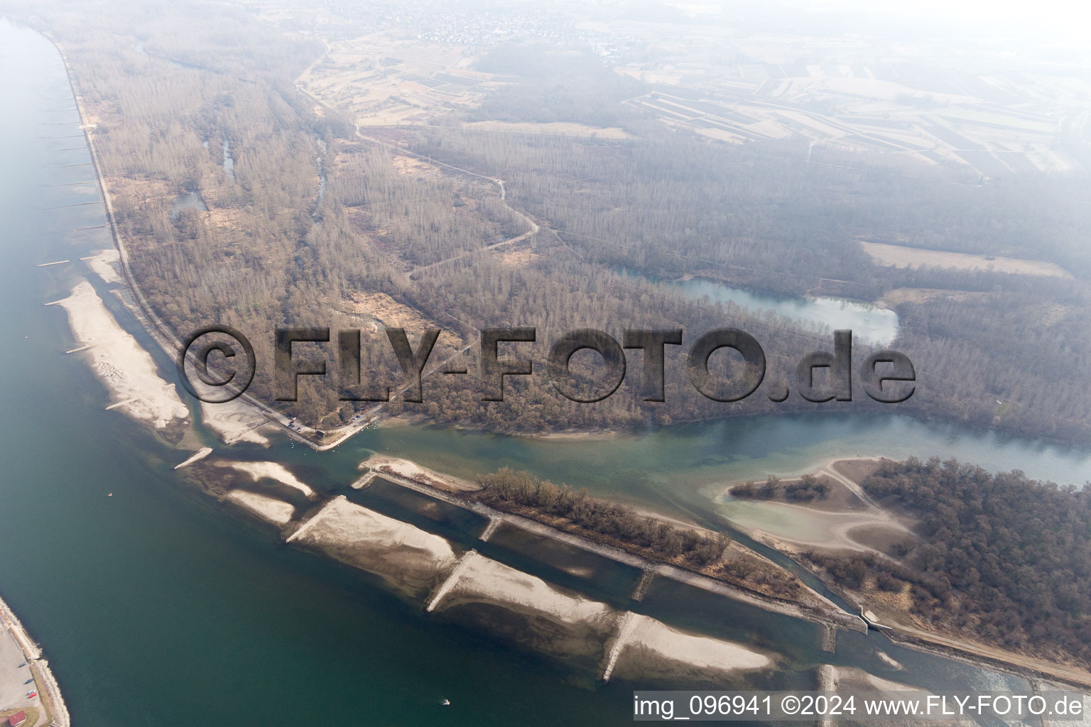 Vue oblique de Lauterbourg dans le département Bas Rhin, France