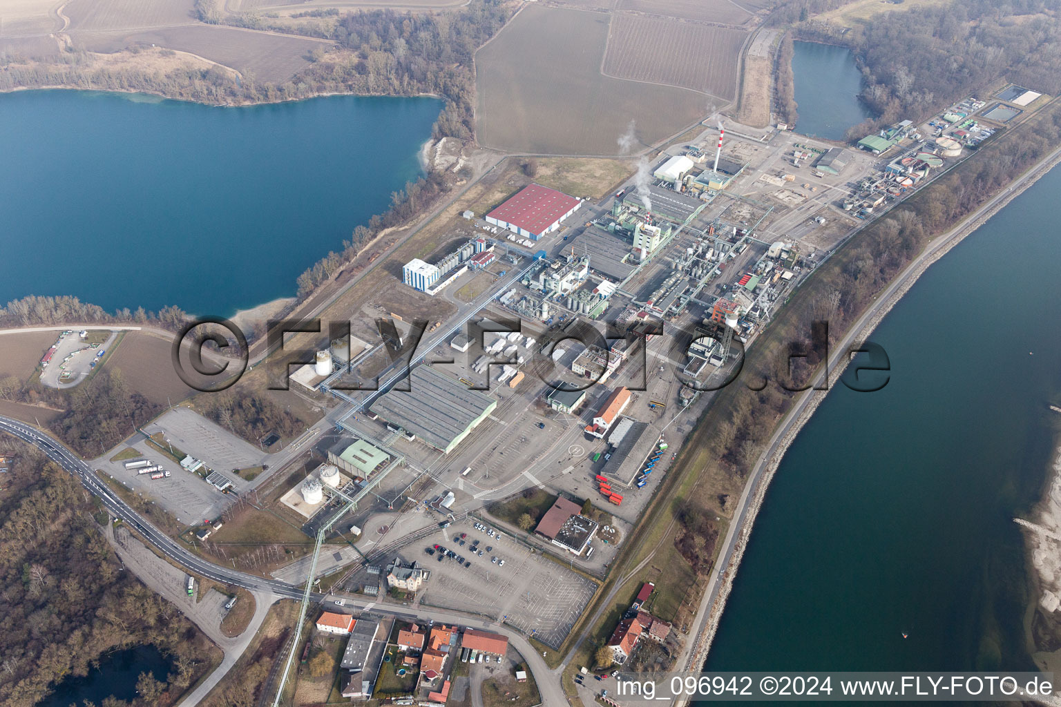 Lauterbourg dans le département Bas Rhin, France d'en haut