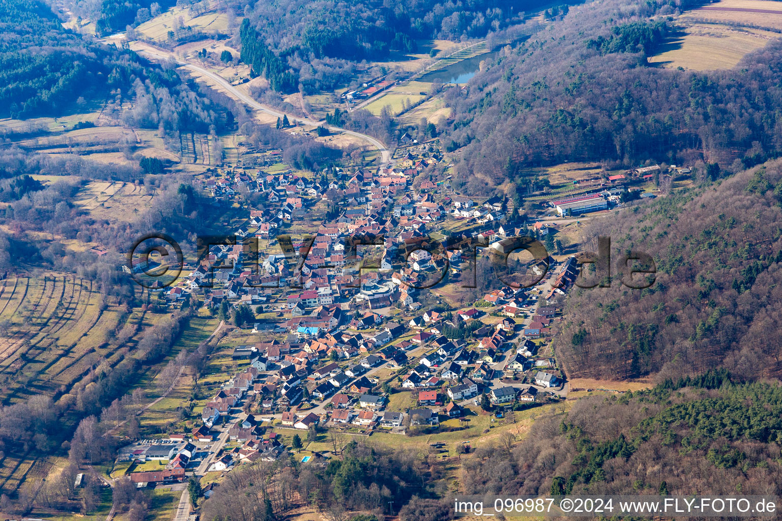 Silz dans le département Rhénanie-Palatinat, Allemagne depuis l'avion