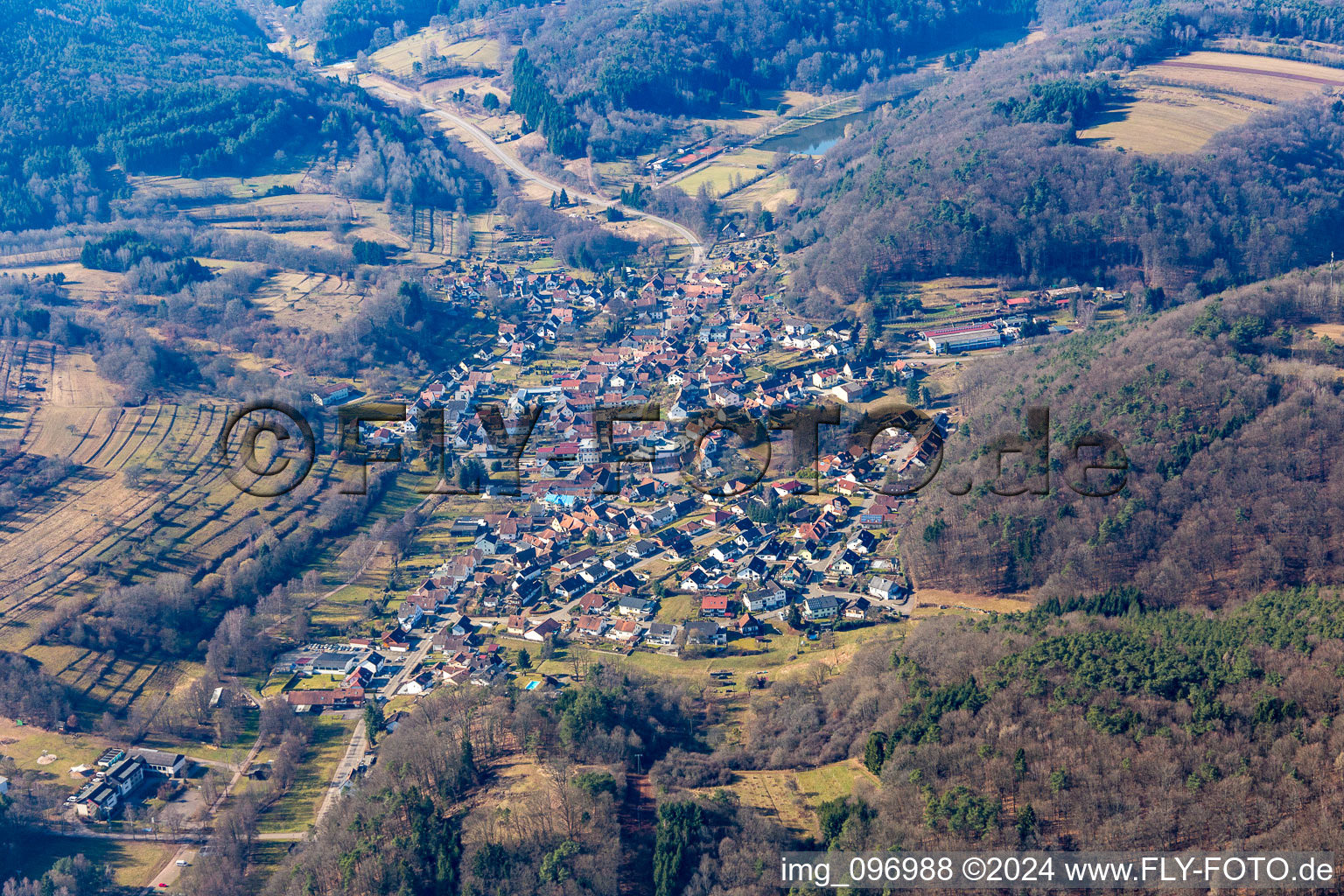 Vue d'oiseau de Silz dans le département Rhénanie-Palatinat, Allemagne