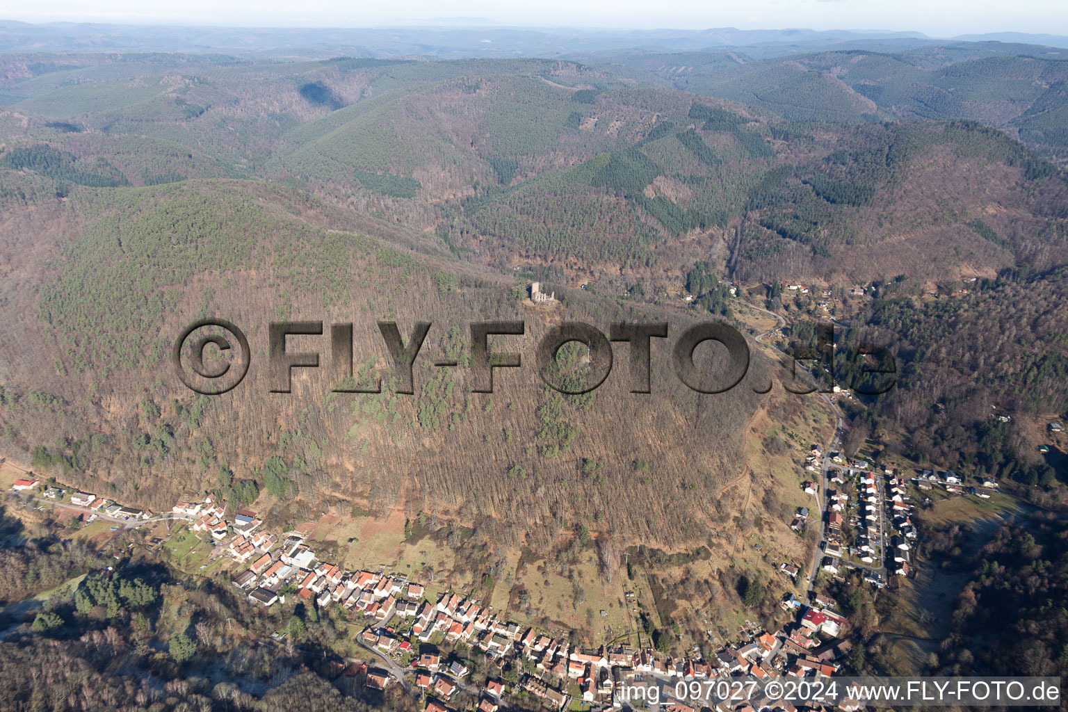 Vue aérienne de Ramberg dans le département Rhénanie-Palatinat, Allemagne