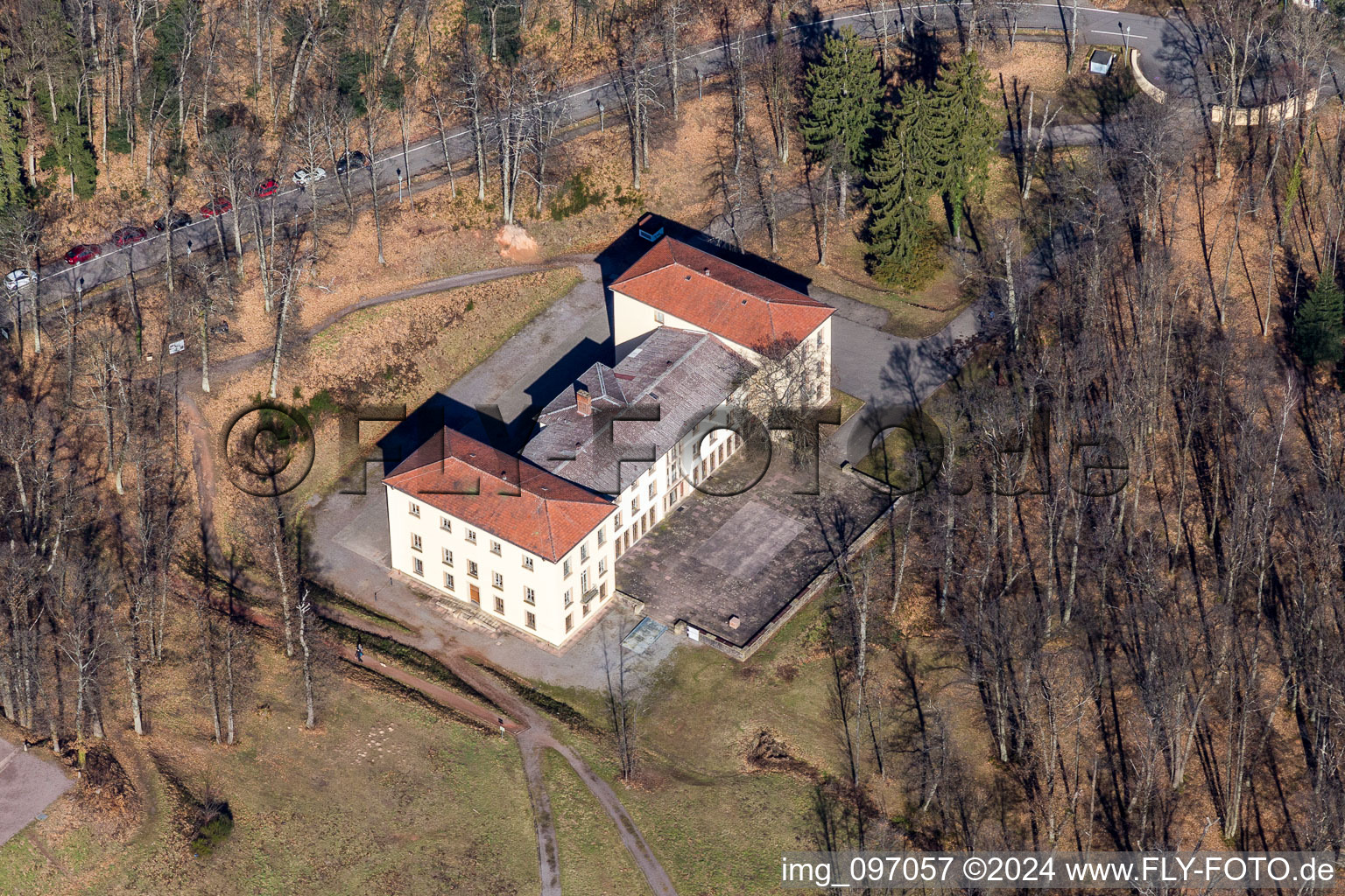 Vue aérienne de Château de la Villa Ludwigshöhe à Edenkoben dans le département Rhénanie-Palatinat, Allemagne