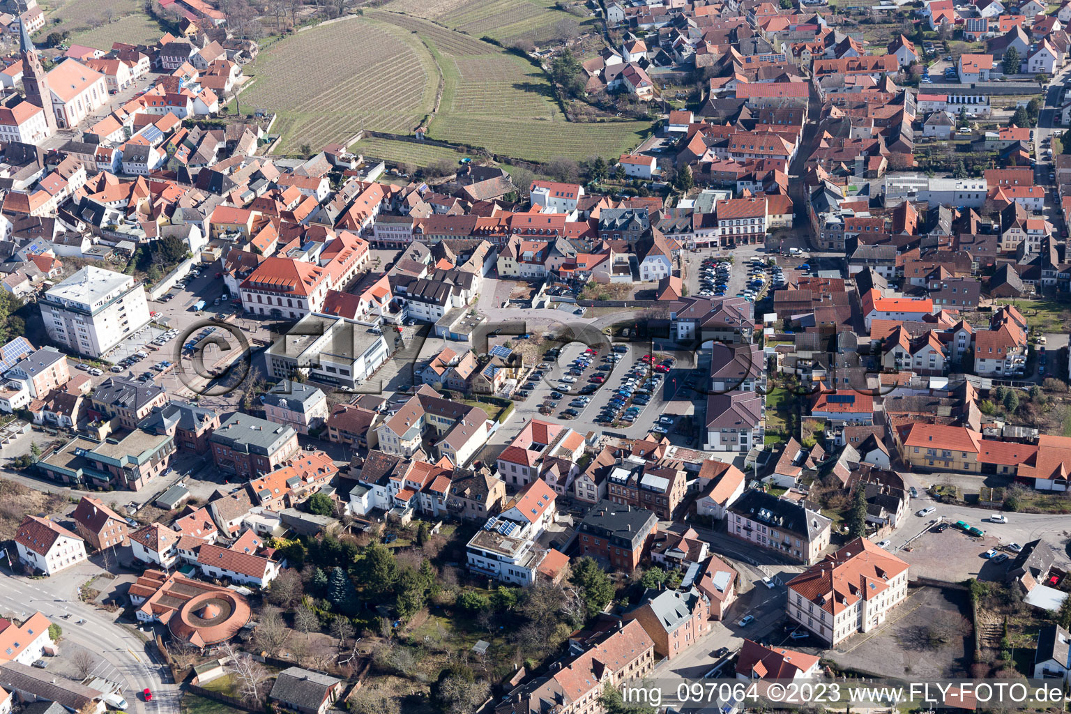 Edenkoben dans le département Rhénanie-Palatinat, Allemagne vue du ciel