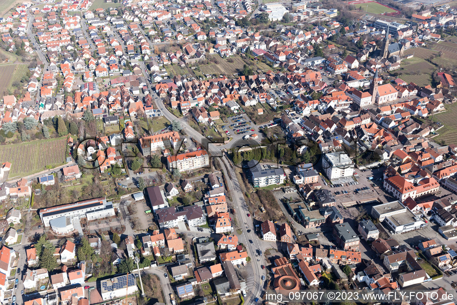 Image drone de Edenkoben dans le département Rhénanie-Palatinat, Allemagne