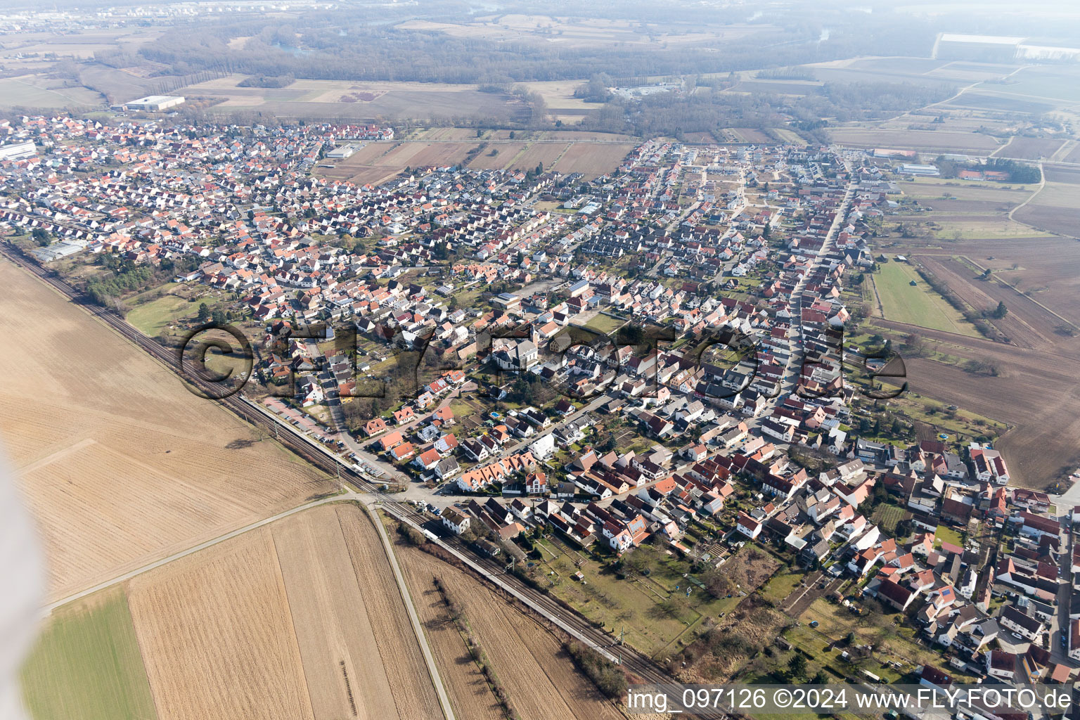 Quartier Heiligenstein in Römerberg dans le département Rhénanie-Palatinat, Allemagne d'en haut