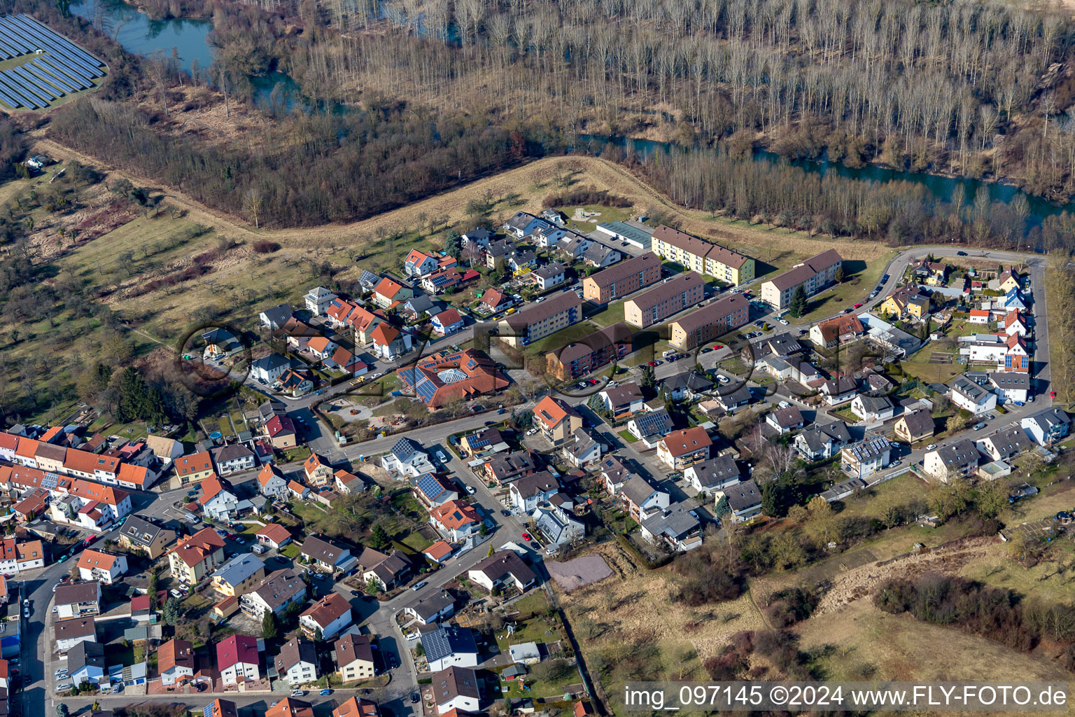 Enregistrement par drone de Philippsburg dans le département Bade-Wurtemberg, Allemagne