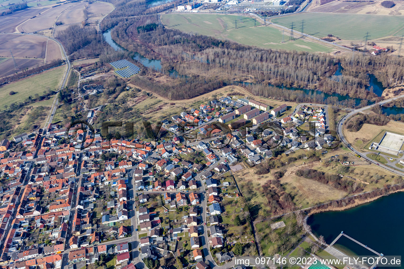 Image drone de Philippsburg dans le département Bade-Wurtemberg, Allemagne
