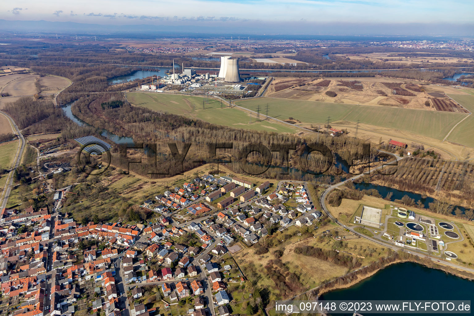 Philippsburg dans le département Bade-Wurtemberg, Allemagne d'un drone