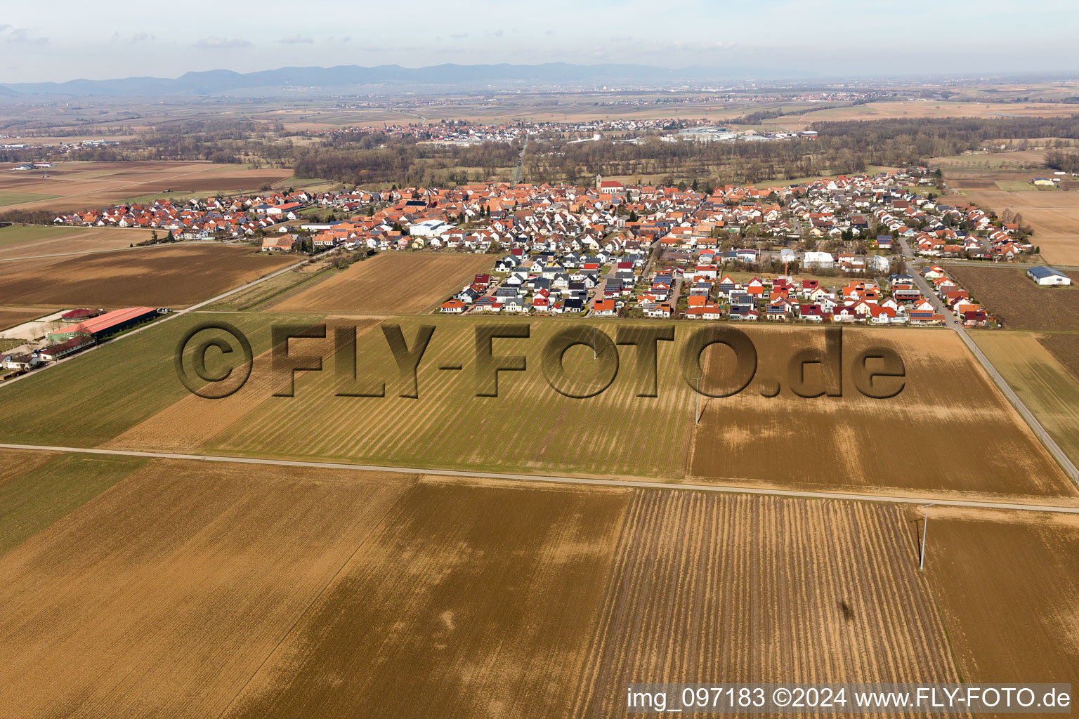 Photographie aérienne de Steinweiler dans le département Rhénanie-Palatinat, Allemagne