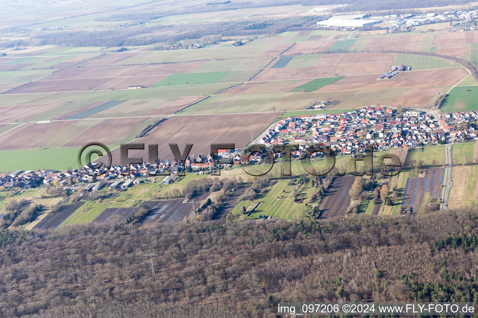 Vue oblique de Kandel dans le département Rhénanie-Palatinat, Allemagne