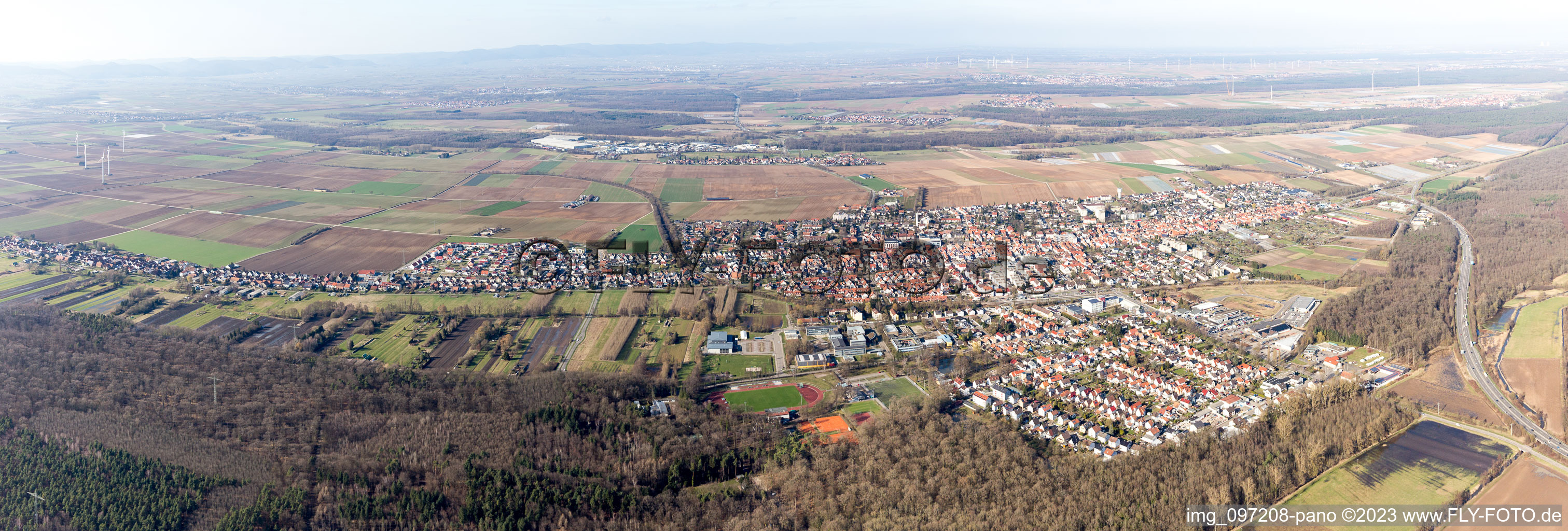 Kandel dans le département Rhénanie-Palatinat, Allemagne d'en haut