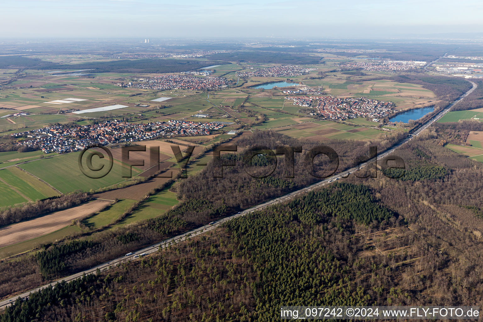 Vue aérienne de Lac Stuten à Weingarten dans le département Bade-Wurtemberg, Allemagne