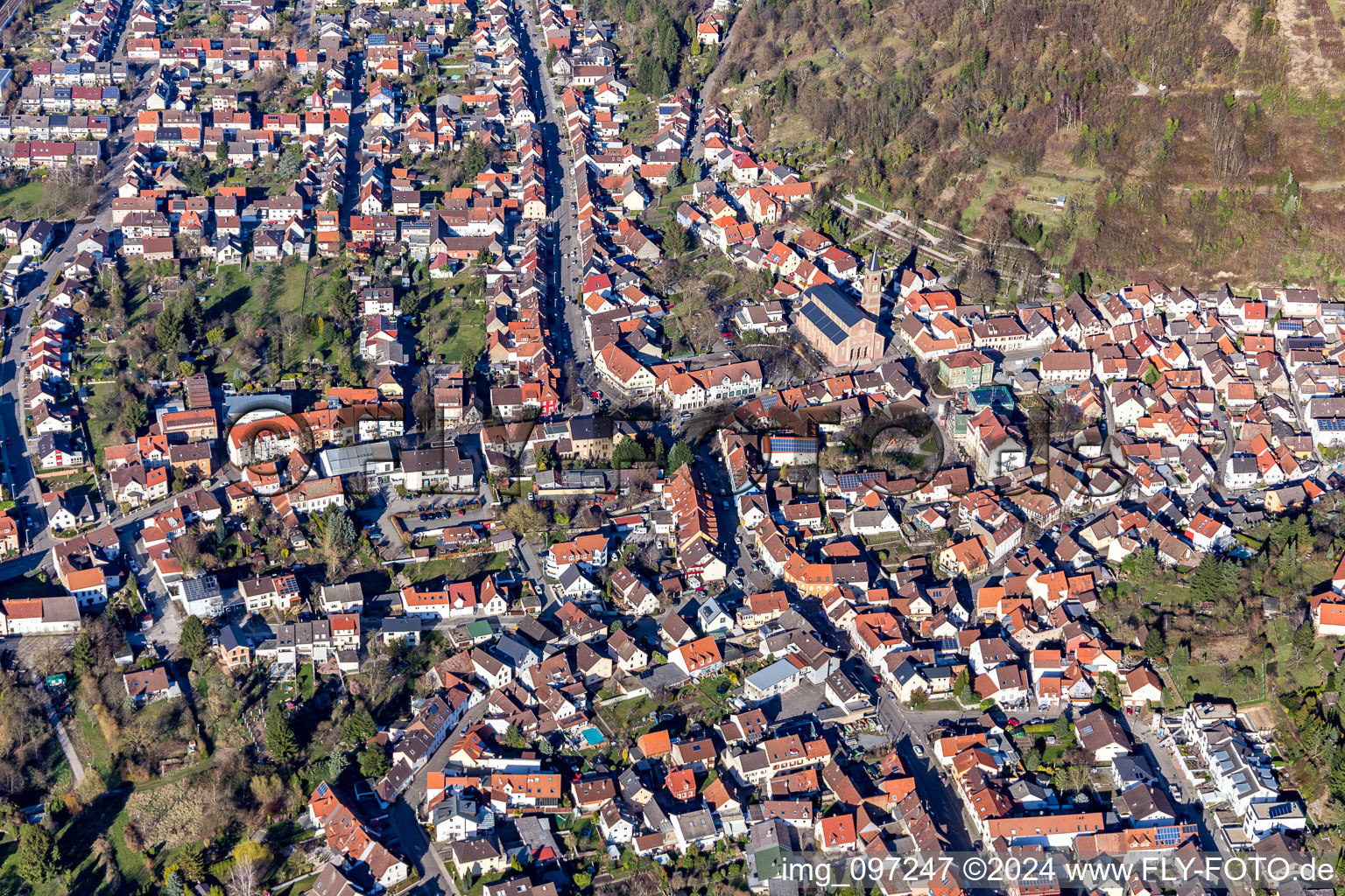 Photographie aérienne de Quartier Untergrombach in Bruchsal dans le département Bade-Wurtemberg, Allemagne