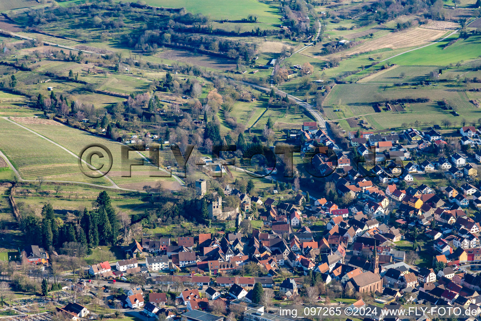 Vue aérienne de Verrouiller Obergrombach à le quartier Obergrombach in Bruchsal dans le département Bade-Wurtemberg, Allemagne