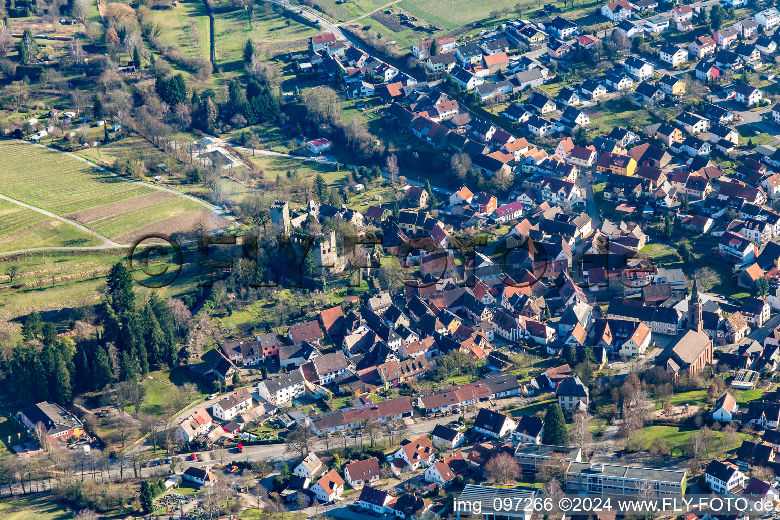 Photographie aérienne de Verrouiller Obergrombach à le quartier Obergrombach in Bruchsal dans le département Bade-Wurtemberg, Allemagne