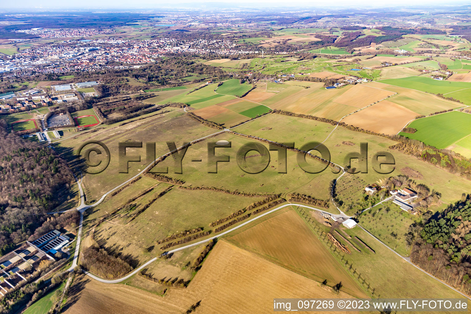 Vue aérienne de Quartier Obergrombach in Bruchsal dans le département Bade-Wurtemberg, Allemagne