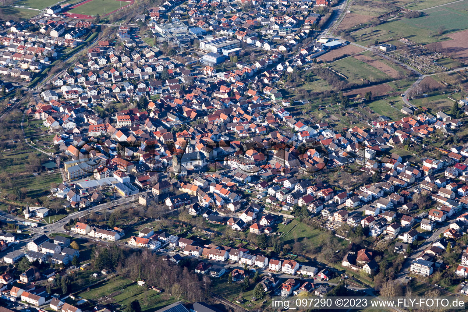 Vue aérienne de Quartier Ubstadt in Ubstadt-Weiher dans le département Bade-Wurtemberg, Allemagne